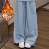 Korean Style Two-Piece Hoodie and Wide-Leg Pants Set for Women - Plus Velvet Thickened Fashion