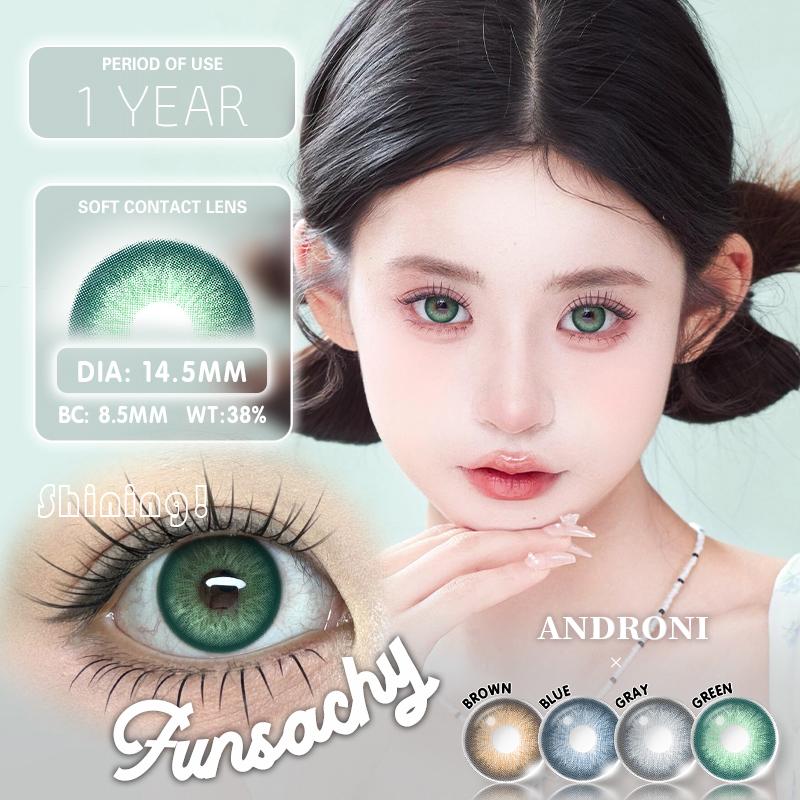 FUNSACHY Colored Lenses 1pair Brown Natural Eye Makeup Contacts Gray Pupils Blue Green Lens Yearly Fashion Cosmetics SoftLens