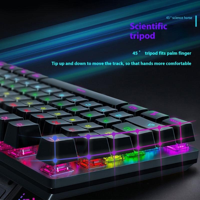 Thin Wireds Mechanical Keyboards RGBs LED Backlighting and ABS Keycaps Blue Switches for Gaming