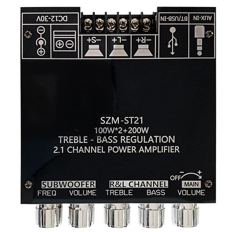 ZK-ST21 2.1 Channel Digital Amplifier Module with Treble, Bass, Subwoofer, TPA3116D2 Core Speaker.