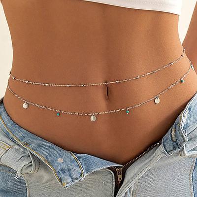 Sexy Double Thin Chain Women's Waist Chain Charming Butterfly Stainless Steel Belly Chain Summer Beach Bikini Body Jewelry