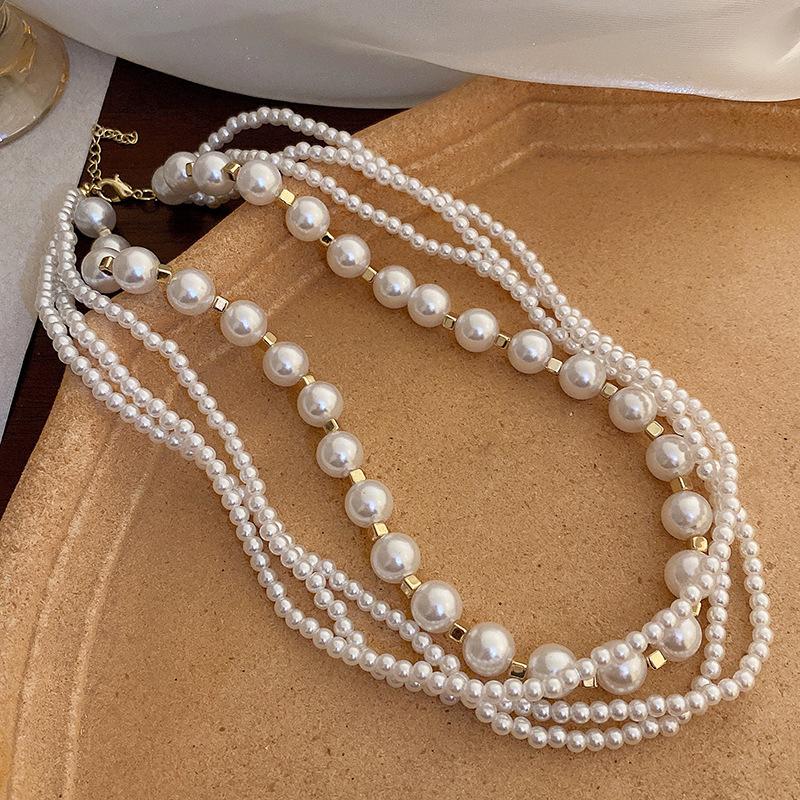 French Retro Temperament Baroque Pearl Necklace Women's Elegant Versatile Collarbone Chain Light Luxury Necklace