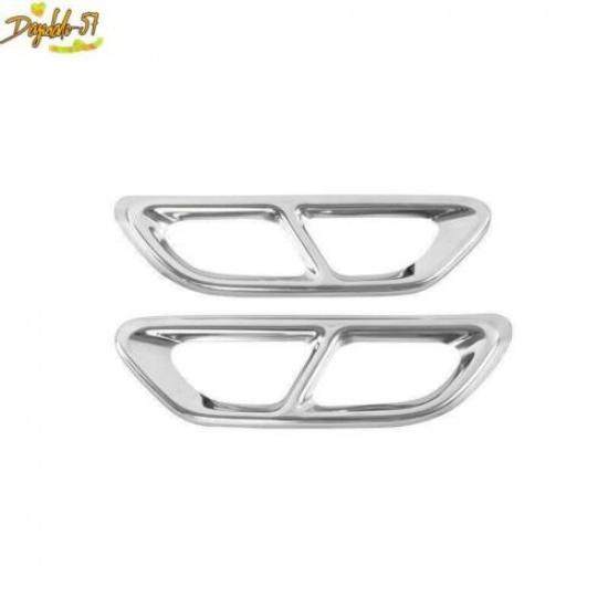 Steel Chrome Rear Tail Exhaust Pipes Frame Cover Trim For Honda Accord 2018-