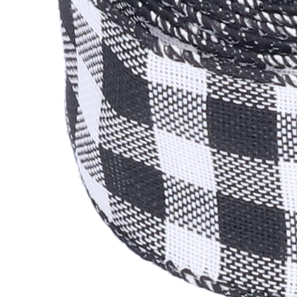 5m Christmas Wired   Ribbon Decorative Plaid Ribbon for Home   Gift Wrapping Crafts(Black Red )