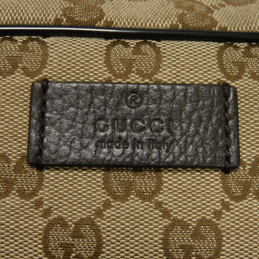 Used GG Canvas Messenger Bag (9539) 449173 KY9KN 9886 7921, Brown Calfskin Crossbody Bag with Embossed Logo in Beige,