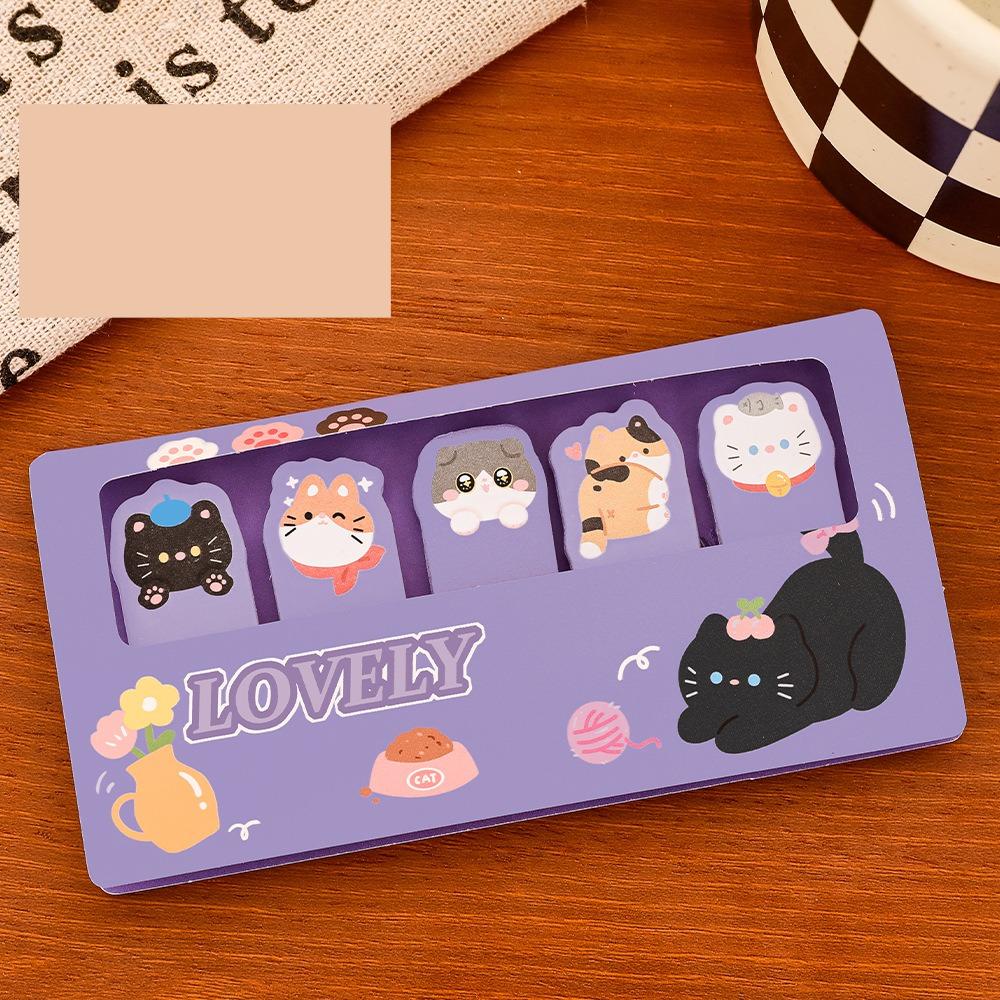 Cute Cartoon Animal Sticky Notes Set High-Aesthetic Reusable Stick Classification Labels Student Study Desk Stationery Thumb Not