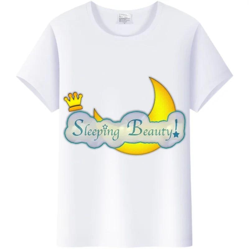 Casual Disney Cartoon Tee Sleeping Beauty Princess Graphics Shirt Women Summer Punk Top Plus Size T-Shirts Clothes Ladies Blouse