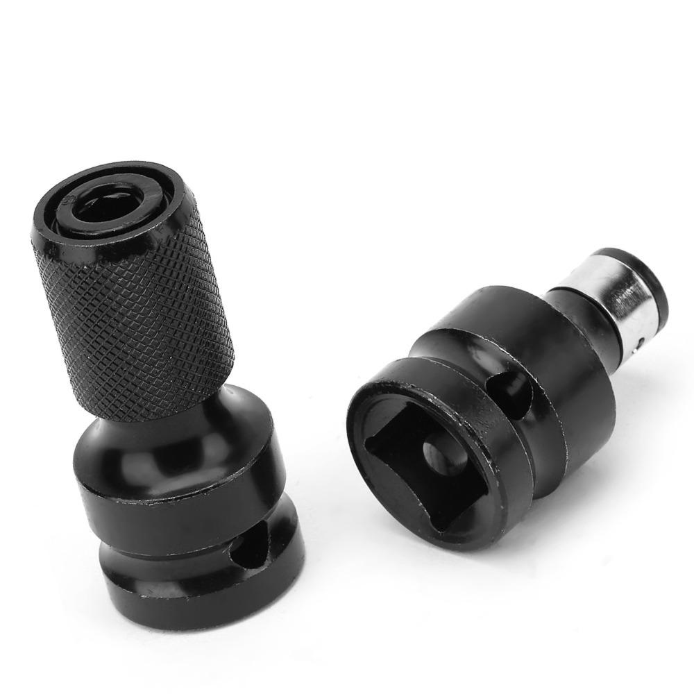 2pcs 1/2 to 1/4 Inch Telescopic Socket Adapter Hex Female Socket Adapter Set For Impact Wrench