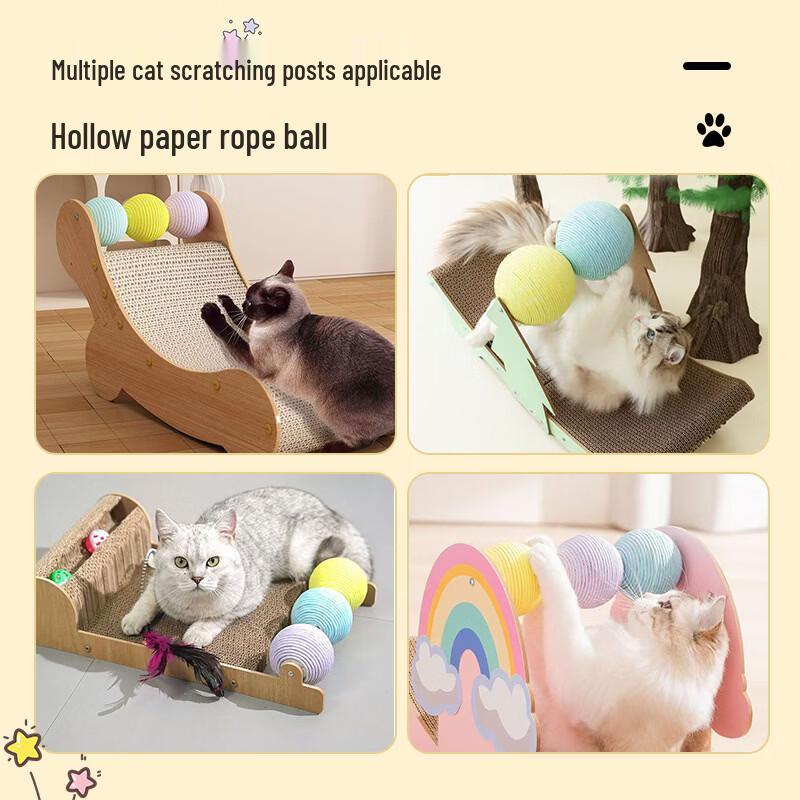 Wuto Sisal Cat Scratching Ball Toy Set
