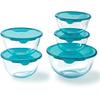 Lot de 5 jattes avec couvercle - - 2x 0,5L + 1x 1L + 2x 2L