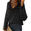 Women S Casual Long Sleeve Pullover Knit Sweater Button Edge Basic Top