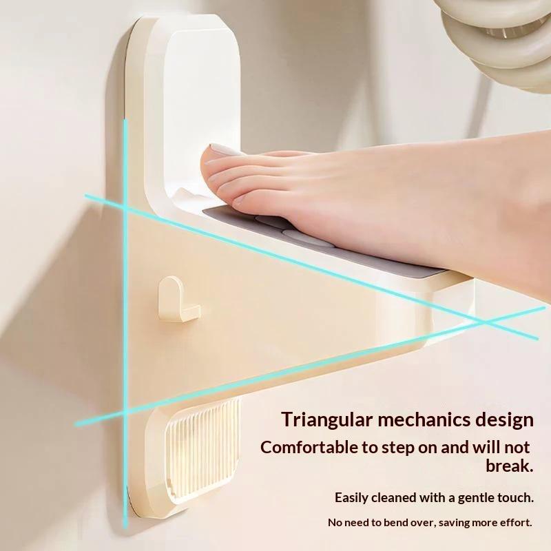 Non Perforated Self Adhesive Bathroom Foot Pedal Non Slip Rest Shaving Leg Step Aid Wall Mounted Shower Foot Rest Home Accessory