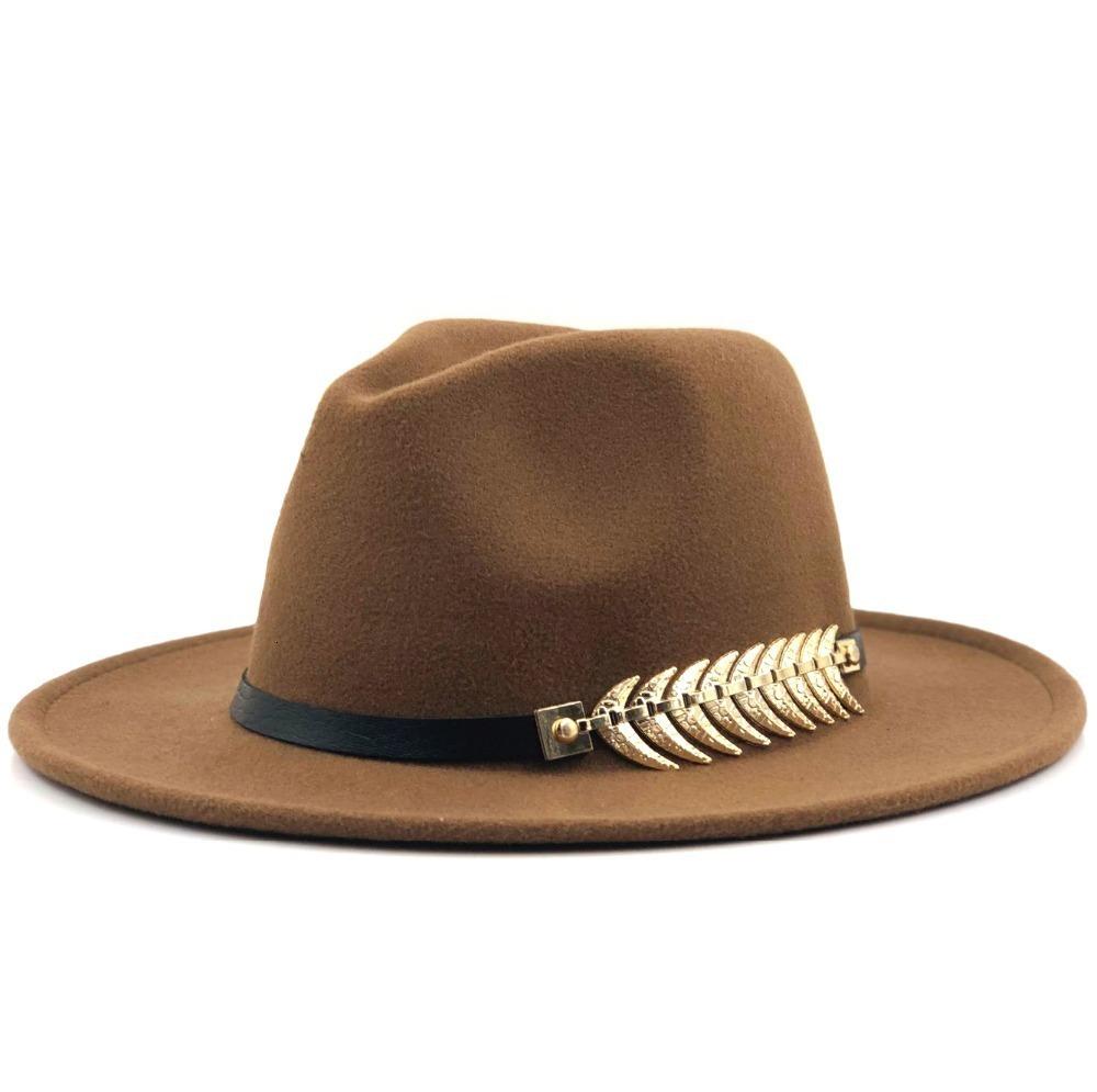 Europe, America, autumn and winter new woolen top hat retro gentleman and gentleman jazz flat brim felt straight edge big eaves hat
