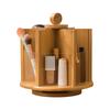 Bamboo Rotating Cosmetic Storage Box Large Capacity Multi-Compartment Facial Care Storage Rack Space Saving Makeup Organizer