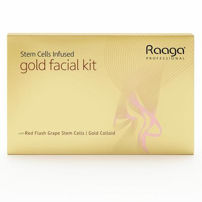 Raaga Professional Stem Cells Infused Gold Facial Kit For Radiant Glow And Even Looking Skin Care Routine 61 G