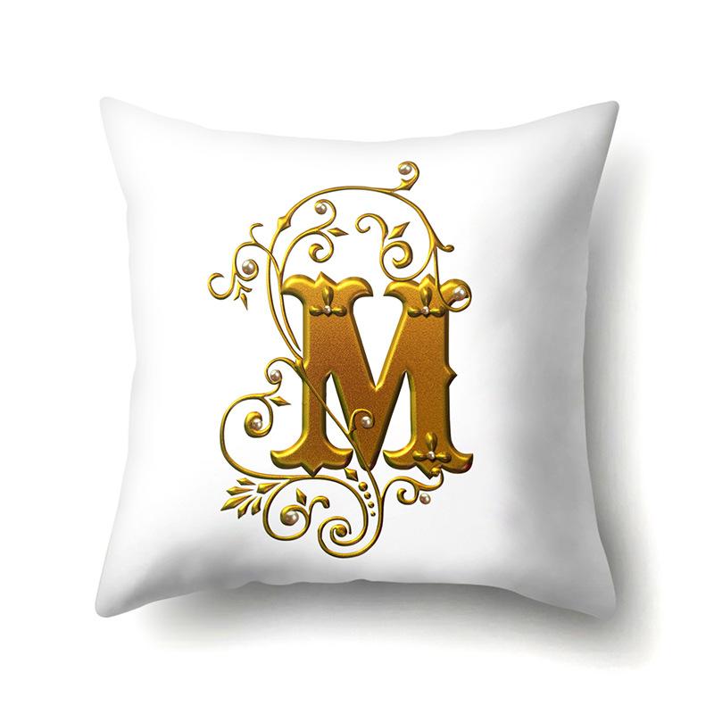 Polyester Pillow Case Car Decoration Home 26 English Letters Printed Car Waist Cushion Pillow Case
