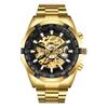Wolis Men's Gold Waterproof Mechanical Watch - Creative Hollow Design