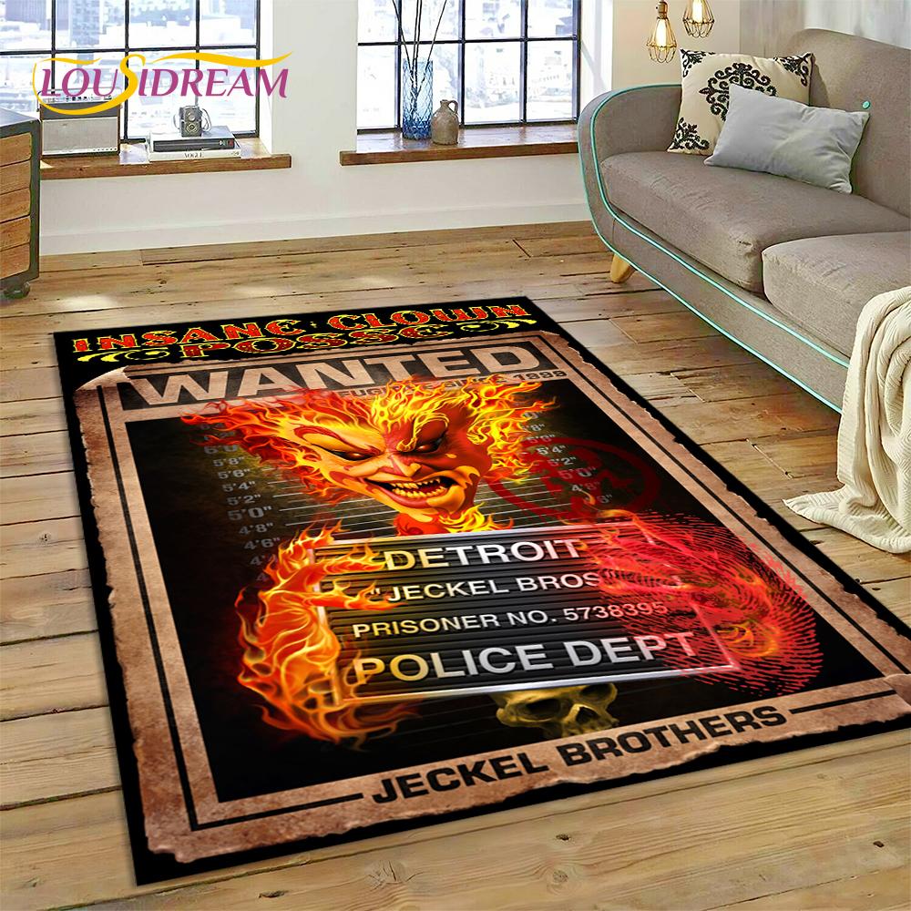 Insane Clown Posse Icp Juggalo Rap Metal Koberec Kobereček pro Ložnici Obývací Pokoj Domácí Dekorace Pohovky,Děti Velký Dekor Podlahová Rohož