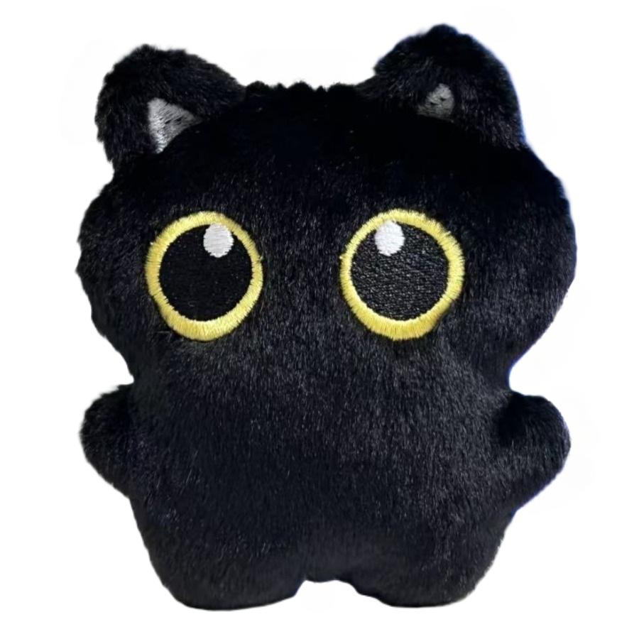 1-12pcs Black Cat Plush Toy Keychain 10cm Pendant Cute Plushie Key Chain for Bag Decoration Kawaii Doll for Brithday Gifts