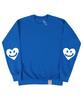 GRAVER [Unisex] Elbow Drawing Heart Smile Sweatshirt_Cobalt Blue
