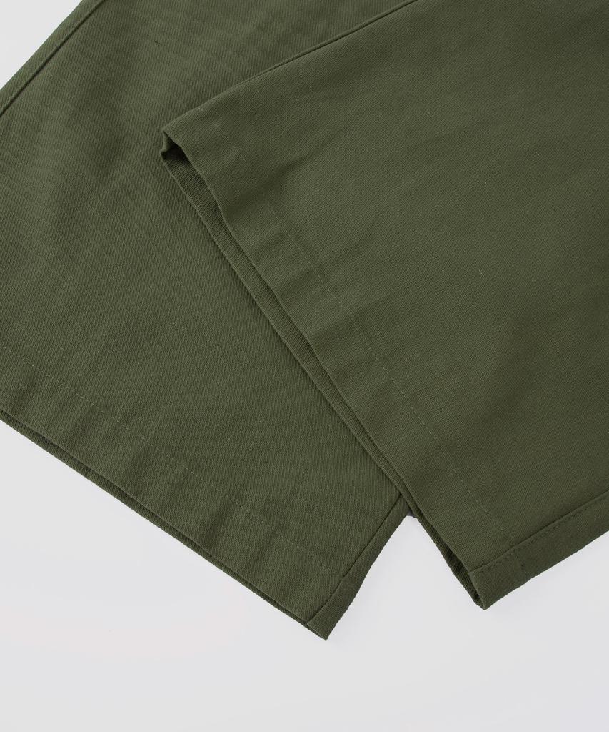 GLW Wide Big Pocket Elastic Waist Cargo Pants Khaki
