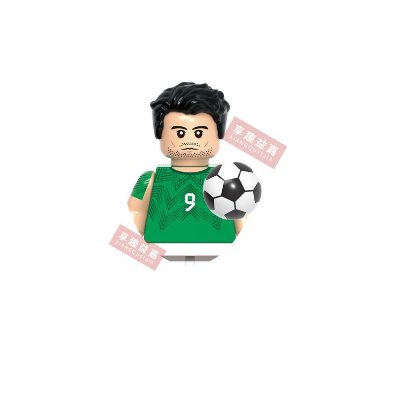 New  Single 4.5CM Soccers Athletics Sportsman Star Building Blocks Cartoon Mini Action Figures Toys For Kids Christmas Gifts