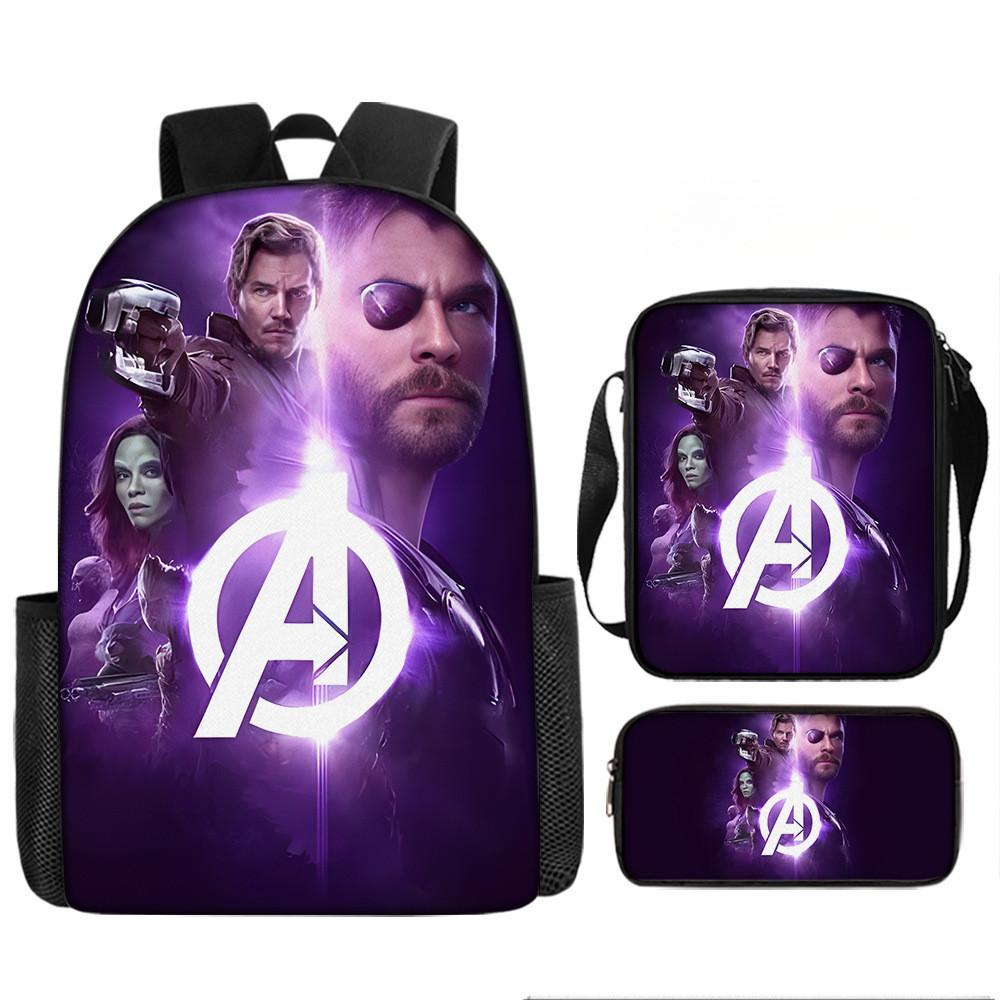 Printed Avengers The Backpack Set Oxford Fabric Pencil Case Essentials School
