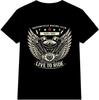 Motorcycle T Shirt Live To Ride Biker Engine Vintage Motorbike Graphic Tee
