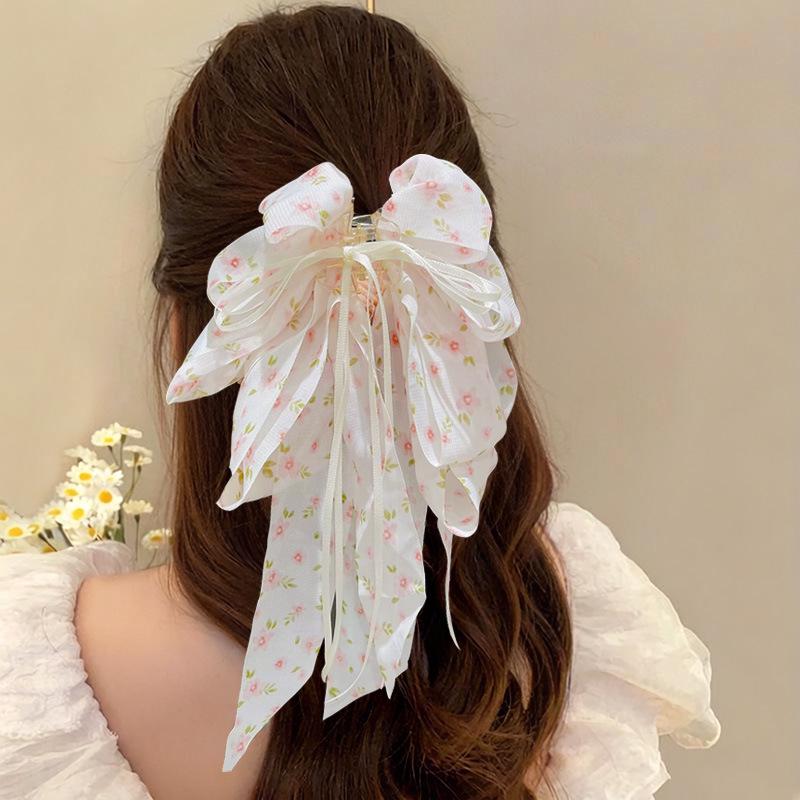 Elegant Retro Satin Bow Hair Clip for Women - Perfect for Low Ponytails and Head Ornaments