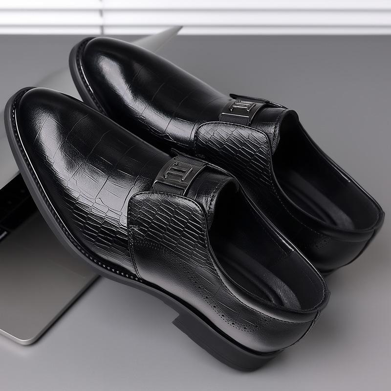 Men'S Business Dress Leather Shoes Genuine Leather British Casual Shoes Men'S Pointed Leather Shoes Wedding Shoes
