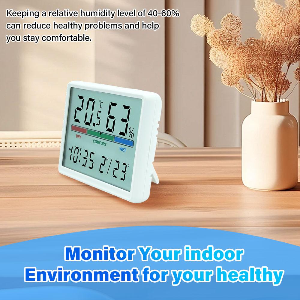 Digital Home Indoor Temperature Humidity Meter with LCD Display - Professional Thermometer Hygrometer Sensor for Weather Station