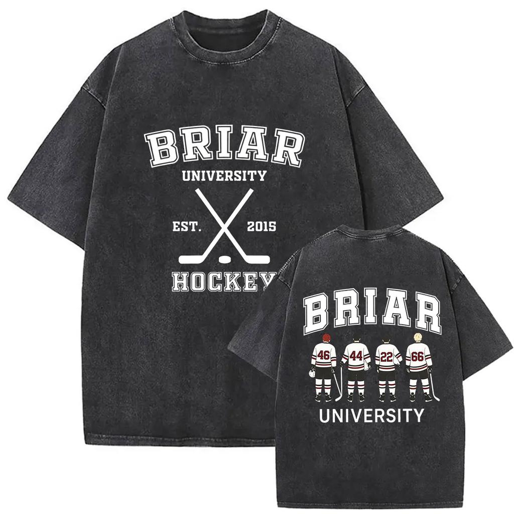 Vintage Washed Briar Hockey Briar University T Shirts Off-Campus TV Series 2026 Hot Fans Gift T-shirt Men Women Oversized Tshirt