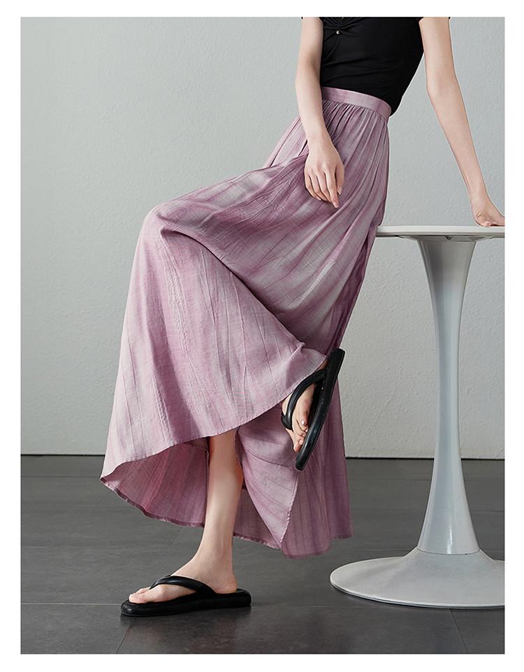 Artistic style umbrella skirt, 2026 summer thin, fashionable, loose, versatile, slimming, medium to long A-line skirt