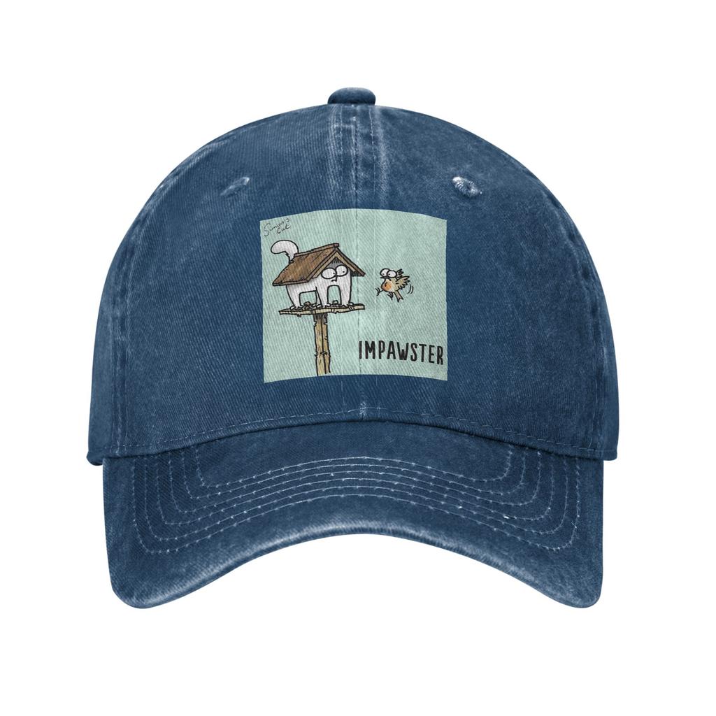 Unisex Baseball Hats Cartoon Simons Cats Washed Denim Summer Sports Baseball Caps Hip Hop Cap Casquette