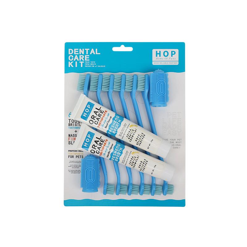 Pet Oral Care Set: Cat Toothbrush Kit with Small Head & Finger Brush - High-Density Bristles