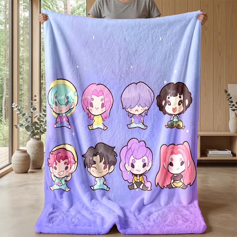 Coperta Morbida Calda Leggera in Flanella Stampata Kpop Demon Hunters Coperta per Tutte le Stagioni per Divano Letto Campeggio Decorazione Casa Regalo di Festa