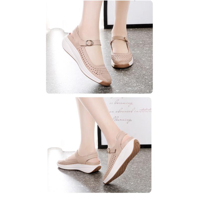 Muffin Rutschfeste Dicke Sohle Sandalen Damen Neu Lässig Atmungsaktiv Schweißschuhe Große Größe