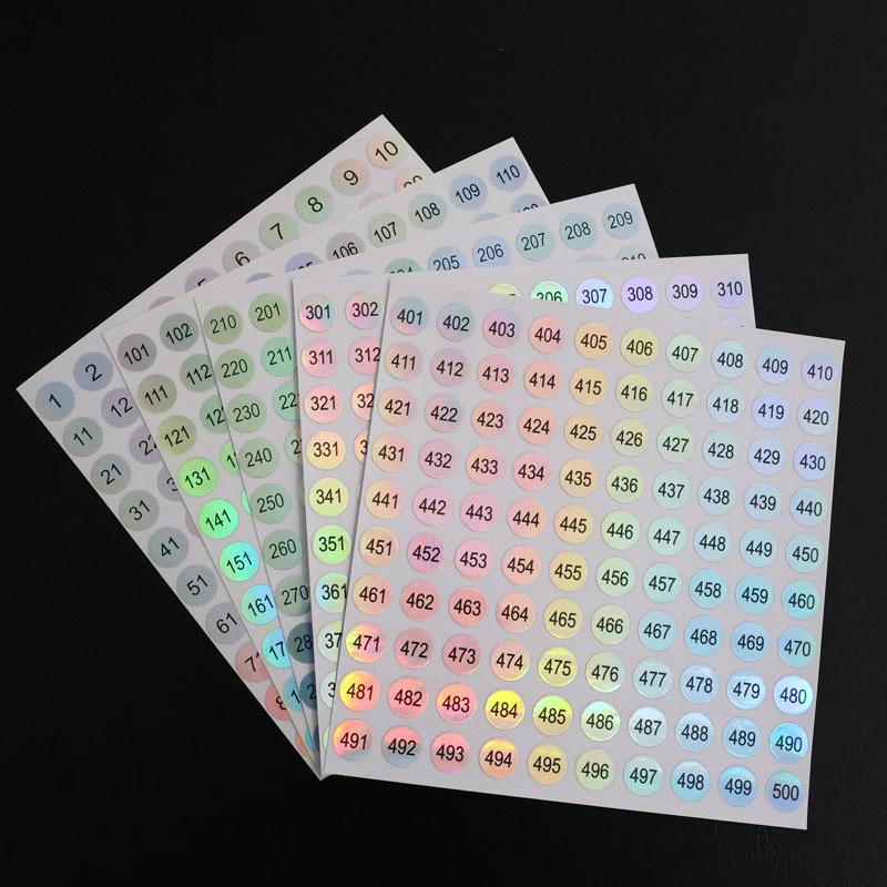 Waterproof Serial Number Label Stickers for Bottles and Nail Art (10mm)
