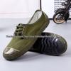 Men's High-Top Canvas Work Shoes with Rubber Sole for Outdoor Training