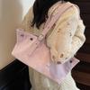 Cute Korean Style Matte PU Tote Bag Tote Bag Solid Color Large Capacity Handbag Bohemian Style Ethnic Style Underarm Packs Girls
