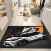 Weißer Moderner Supercar Mehrfachansicht Comic Druck Teppich Rutschfeste Rechteckige Fußmatte Auto Fan Dekor für Gaming Schlafzimmer Wohnzimmer