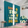 2pcs 2D Flat Printing Curtain Motivational Quote Polyester Without Electricity All Season Party & Holiday Decor Perfect for