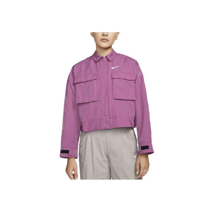 Nike Sportswear Essential Woven Collar Long-Sleeve Jacket Women Outerwear Burgundy DM6244-507