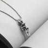 Skeleton Hugging Fashion Jewelry Cross Double Skeleton Skull Stainless Steel Skull Pendant Necklace
