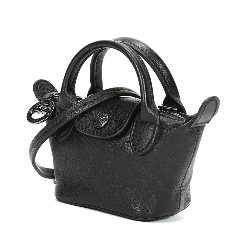 Longchamp Le Pliage Cuir Mini Knödeltasche Damen Umhängetasche Schwarz 10099757001