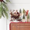 Christmas Reindeer Sleigh Santa Figurine 2D Acrylic Christmas Tree Desktop Decor for Home, Office, Festive Holiday Decorations