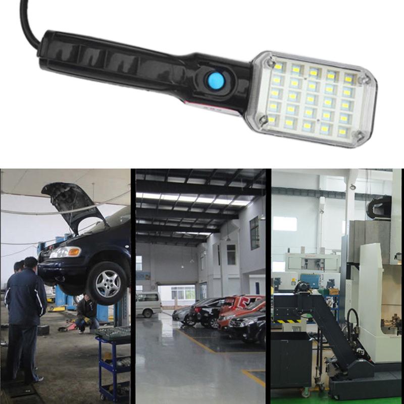 AC 220V LED Flashlight with Magnetic Base 12.5W Rechargeable Work Lights Portable Inspection Construction Light for Car Repair