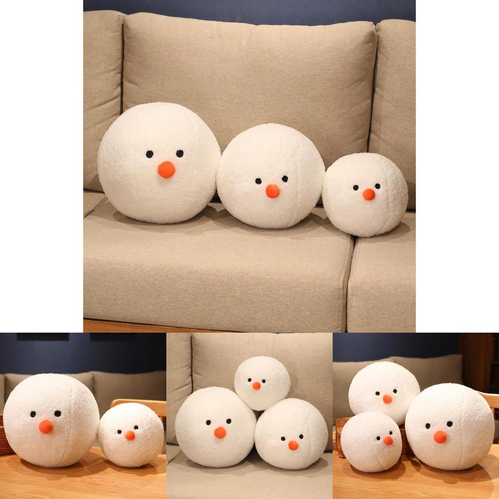 Adorable White Snowman Plush Doll Cushion For Christmas Perfect Holiday Gift For Kids
