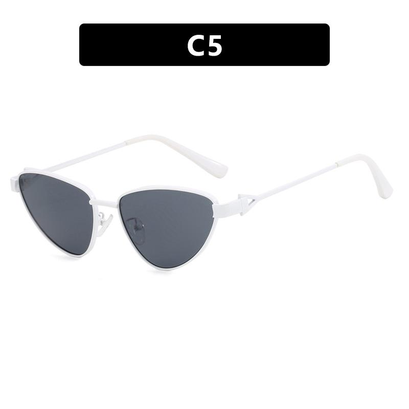 

Triangle Cat Eye Sunglasses With Large Frame For Women Driving Uv Protection Trend Personalized Brand Design Metal Sunglasses
