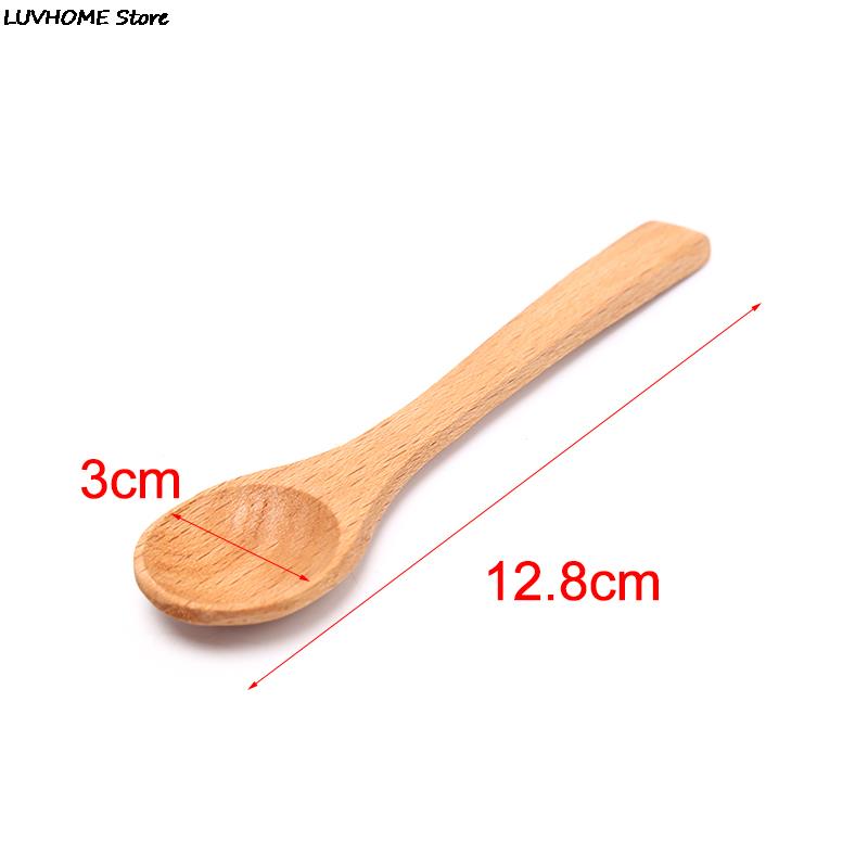1pcs/6pcs Natural Wooden Spoon Tableware Spoon Anti-scald Tea Coffee Stirring Spoons Long Handle Spoon Kitchen Utensil Tool